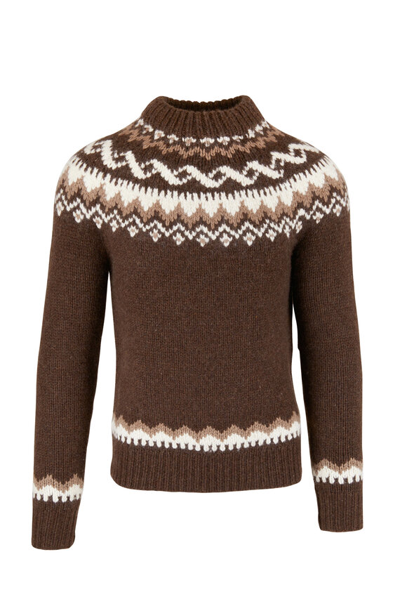 Ralph Lauren Purple Label - Dark Brown Fair Isle Sweater