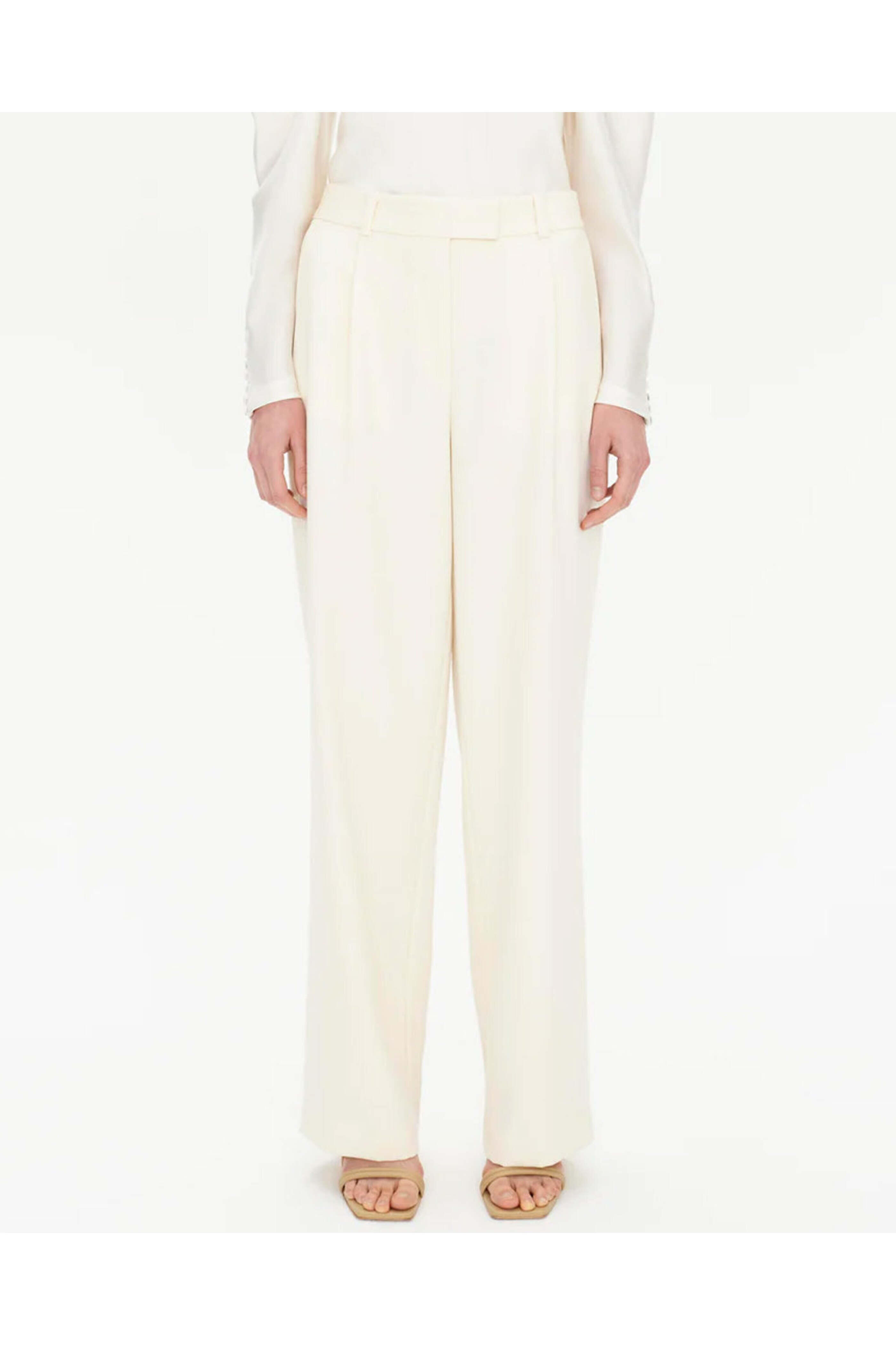 Simkhai - Eggshell Novia Pleated Straight Leg Pant