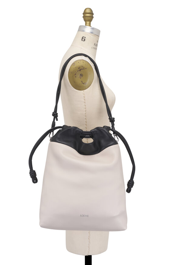 Loewe Flamenco Black & Light Ghost Leather Tote - view 10