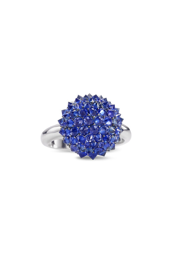 Nam Cho 18-Karat Blue Sapphire "Spike" Ball Ring - view 1