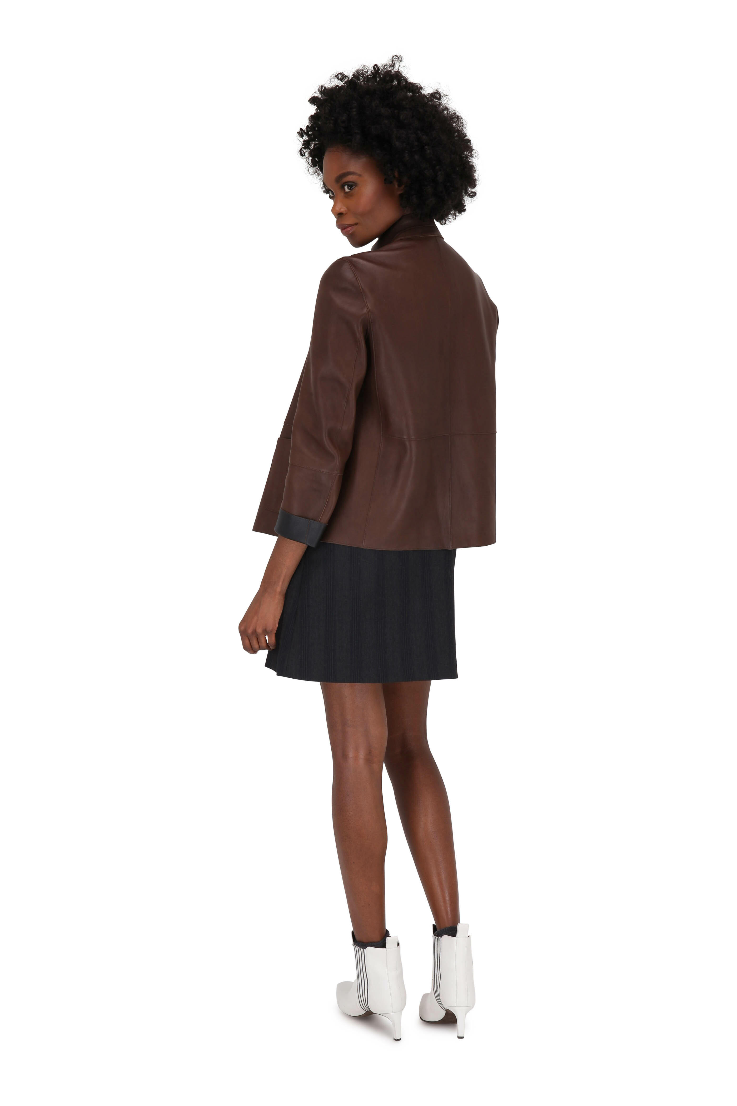 Brunello Cucinelli - Dark Brown Reversible Leather Jacket