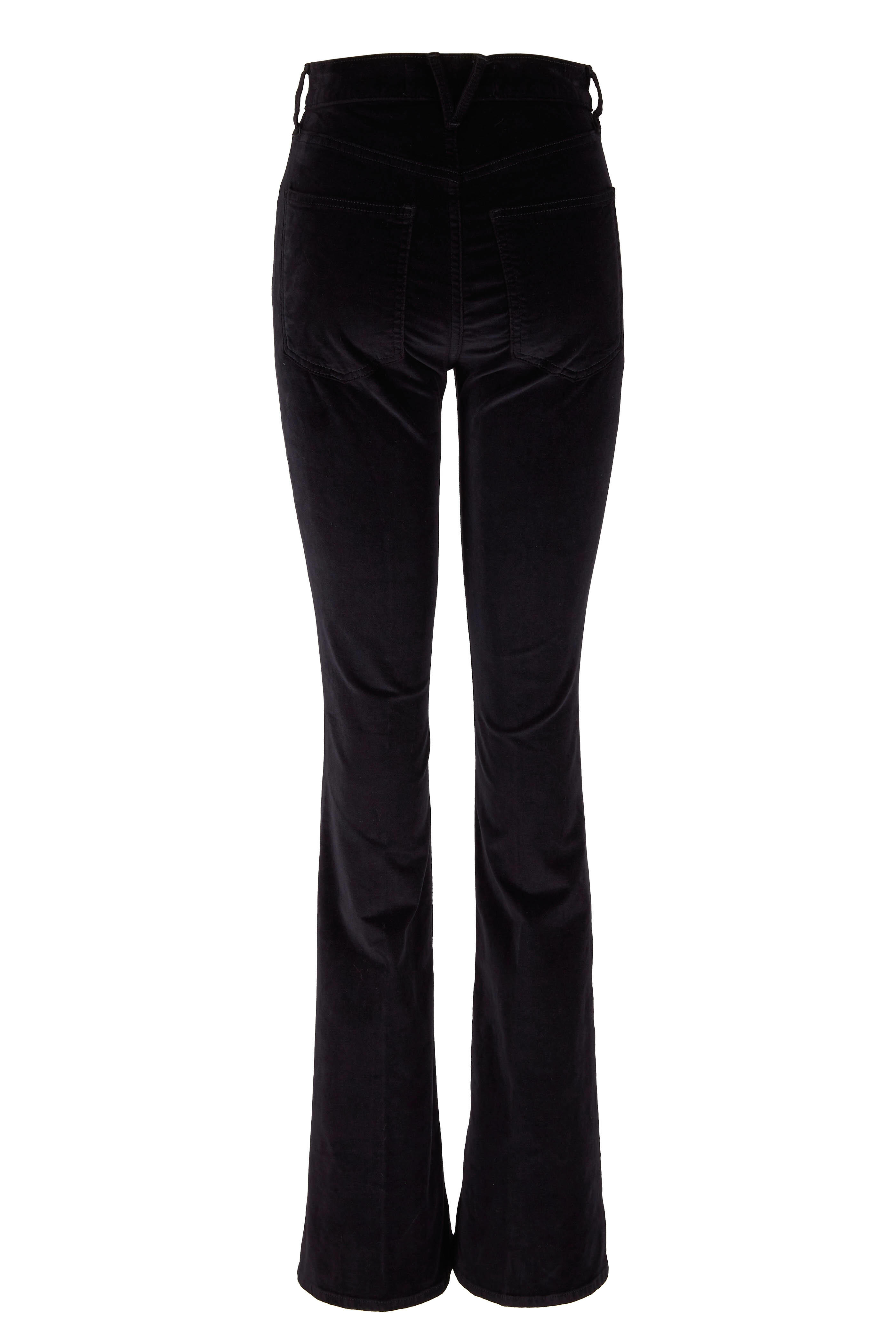 Veronica Beard - Beverly Black Velvet Skinny Flare Jean
