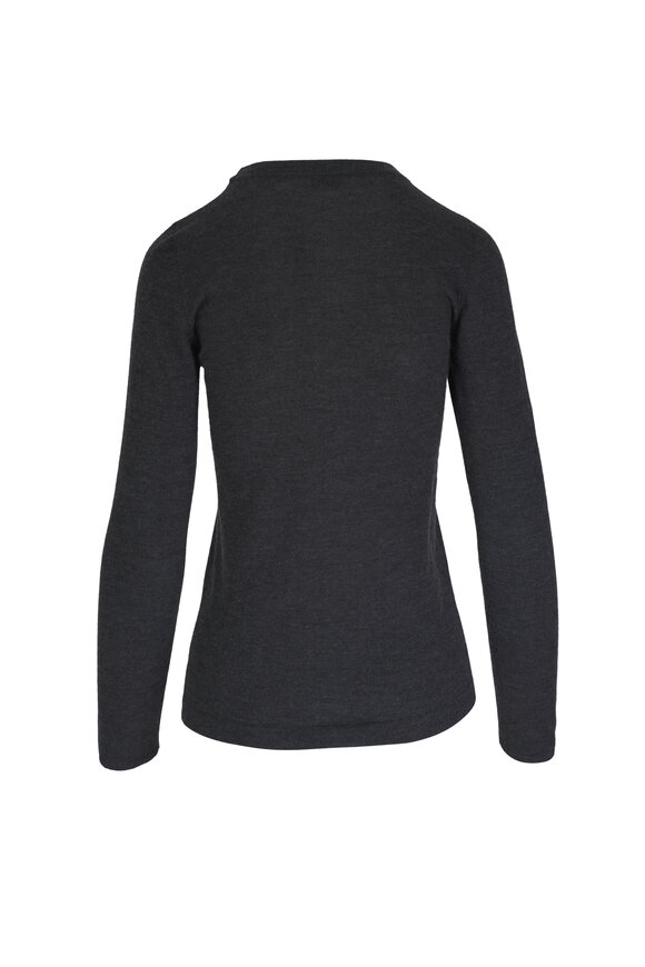 Brunello Cucinelli - Anthracite Cashmere & Silk Crewneck Top