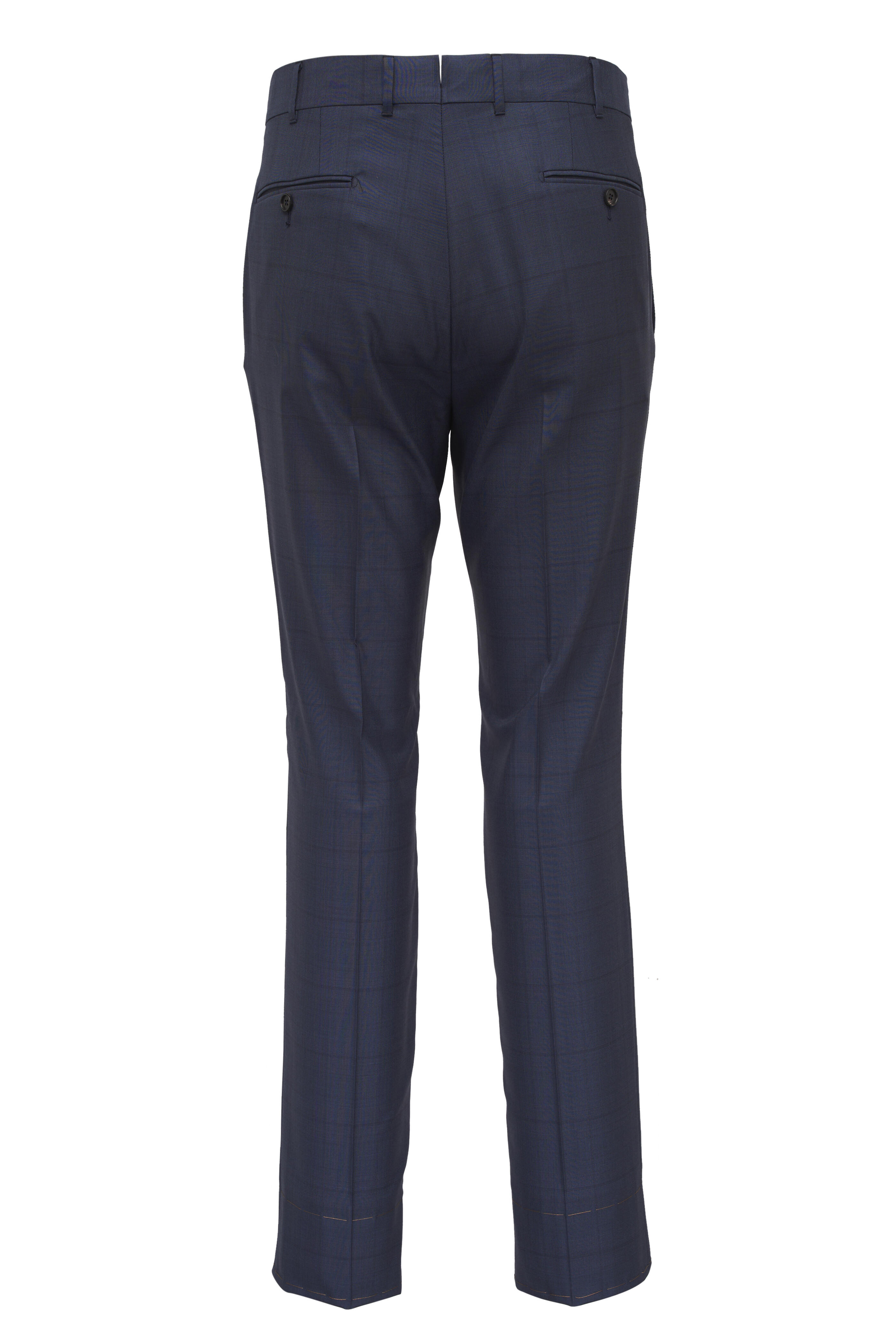 Zegna - Navy Blue Tonal Glen Plaid Couture Suit