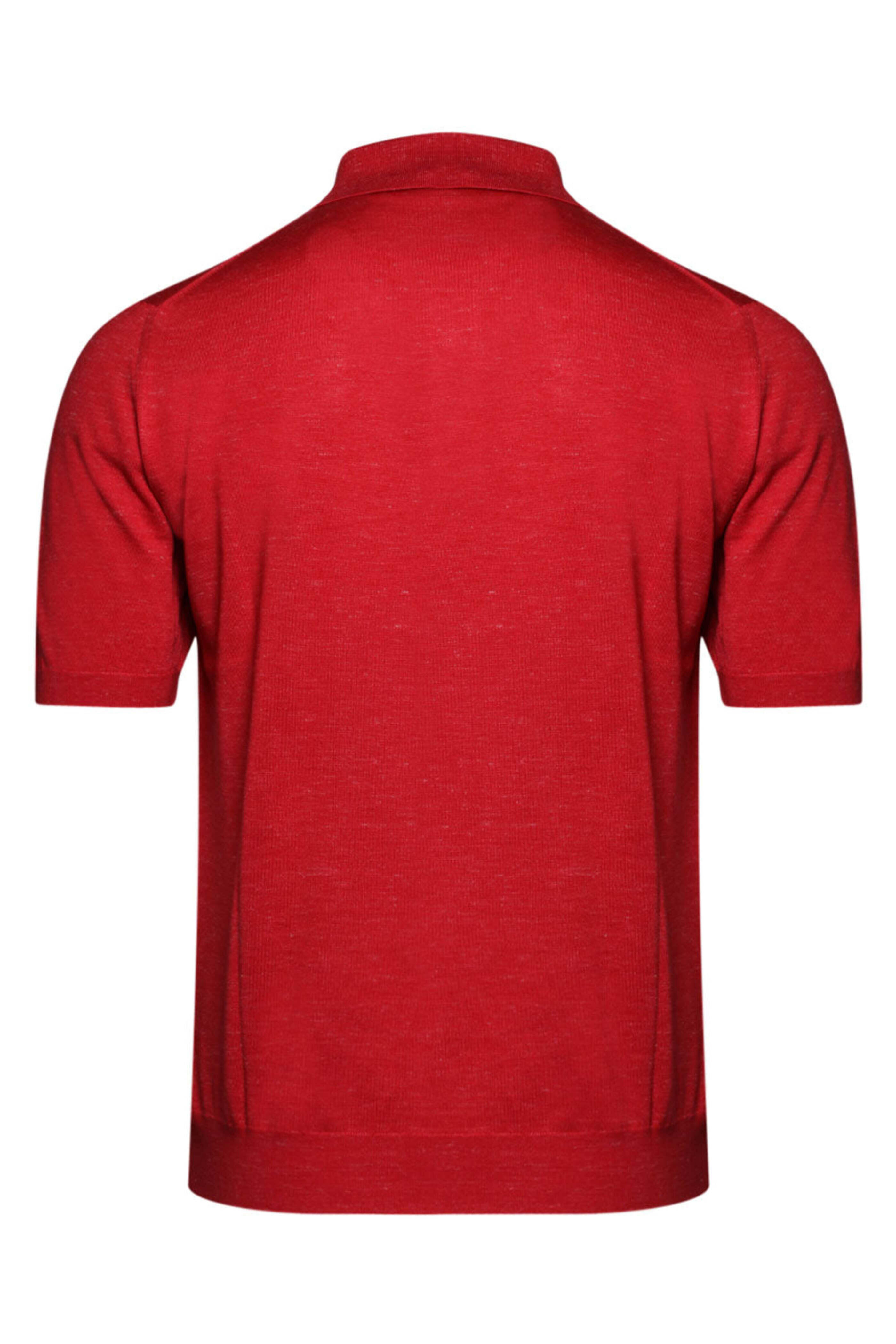 Kiton - Red Short Sleeve Polo | Mitchell Stores