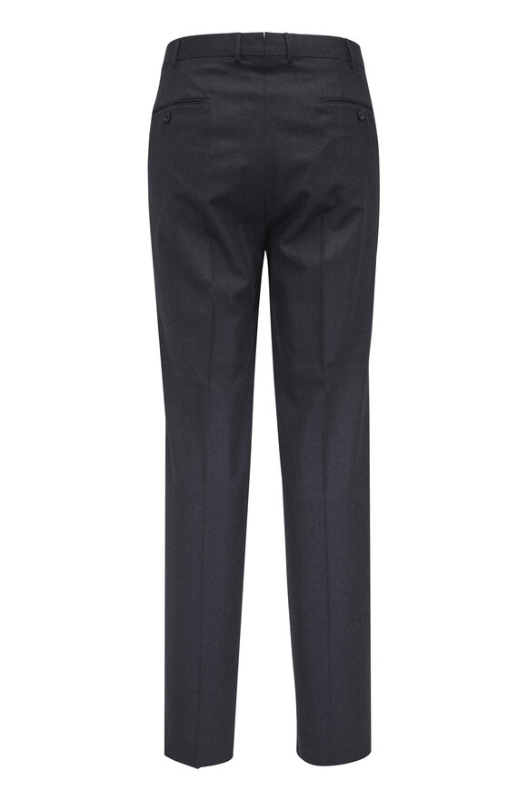 Zegna Charcoal Gray Wool Flannel Pant - view 3