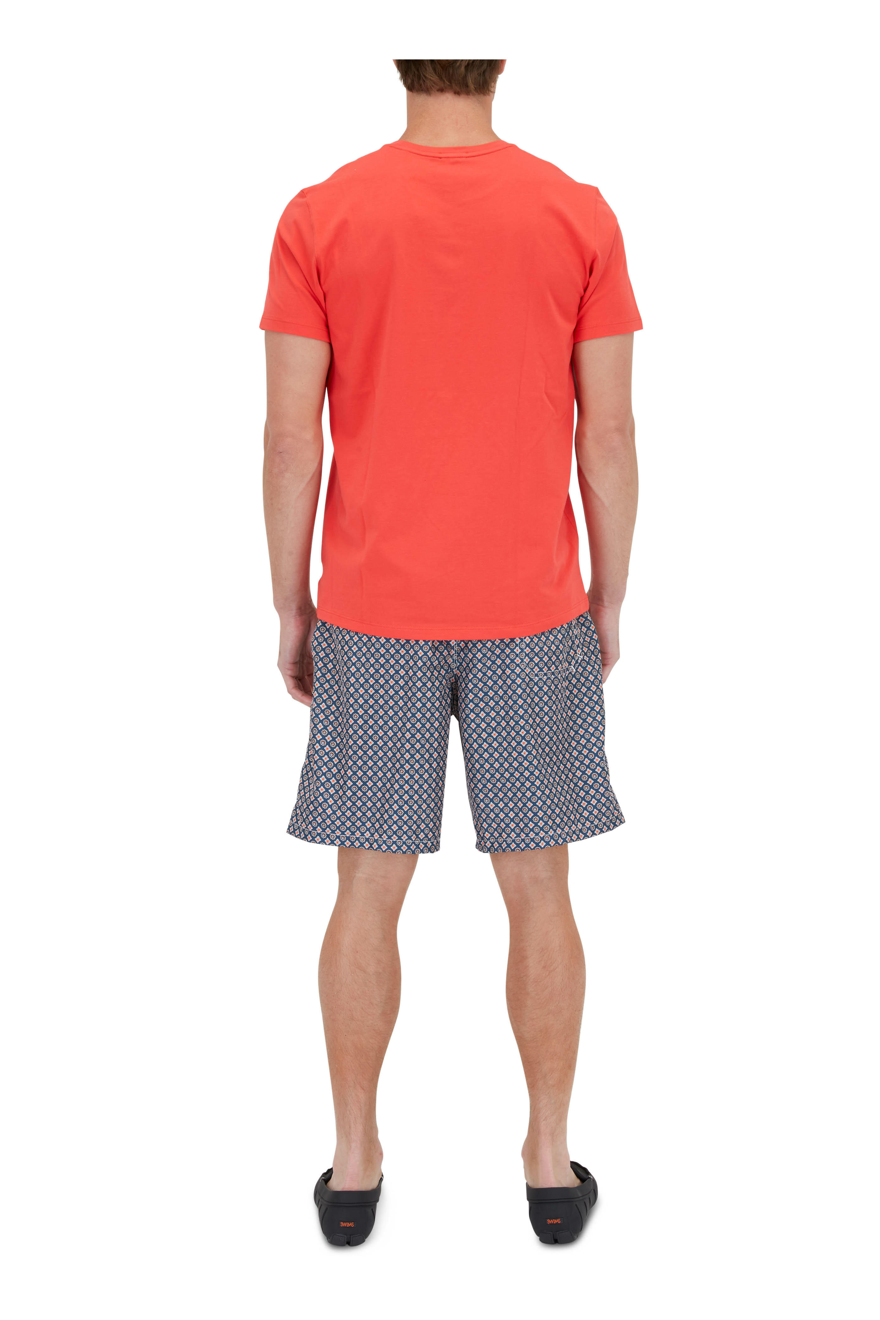 Fedeli - Medallion Navy & Orange Swim Trunks