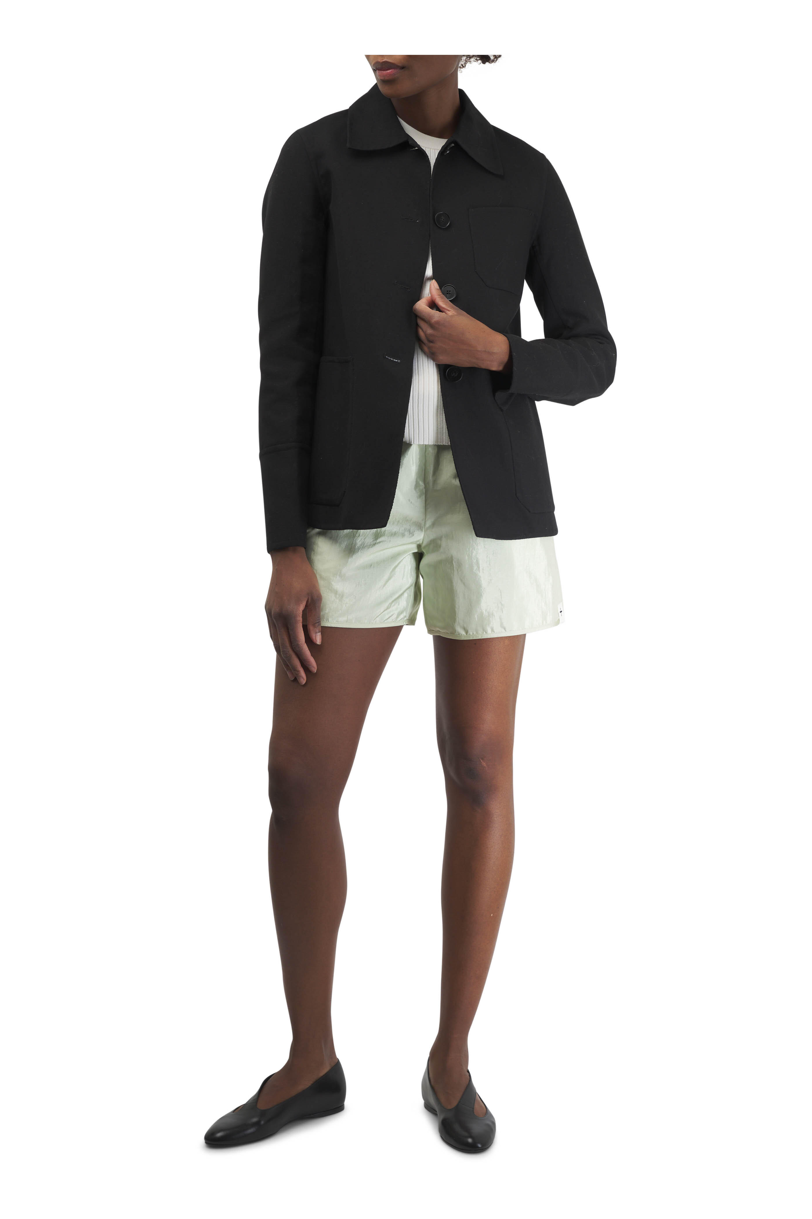 Jil Sander - Light Green Double Layer Shorts - view 2
