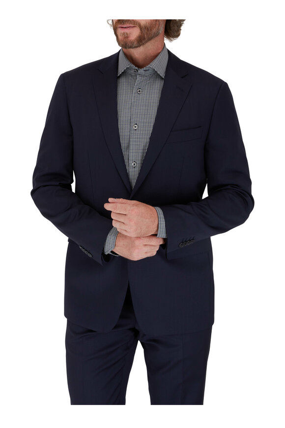 Atelier Munro - Solid Navy Stretch Wool Suit