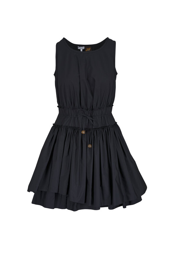 Valentino - Black Crepe Couture Ruffle Short Sleeve Dress Valentino - Black Crepe Couture Ruffle Short Sleeve Dress
