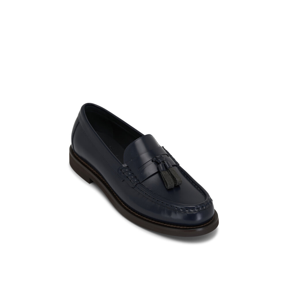 フラットシューズ Brunello Cucinelli Dark Brown Leather Loafers uploading-1406875.jpg