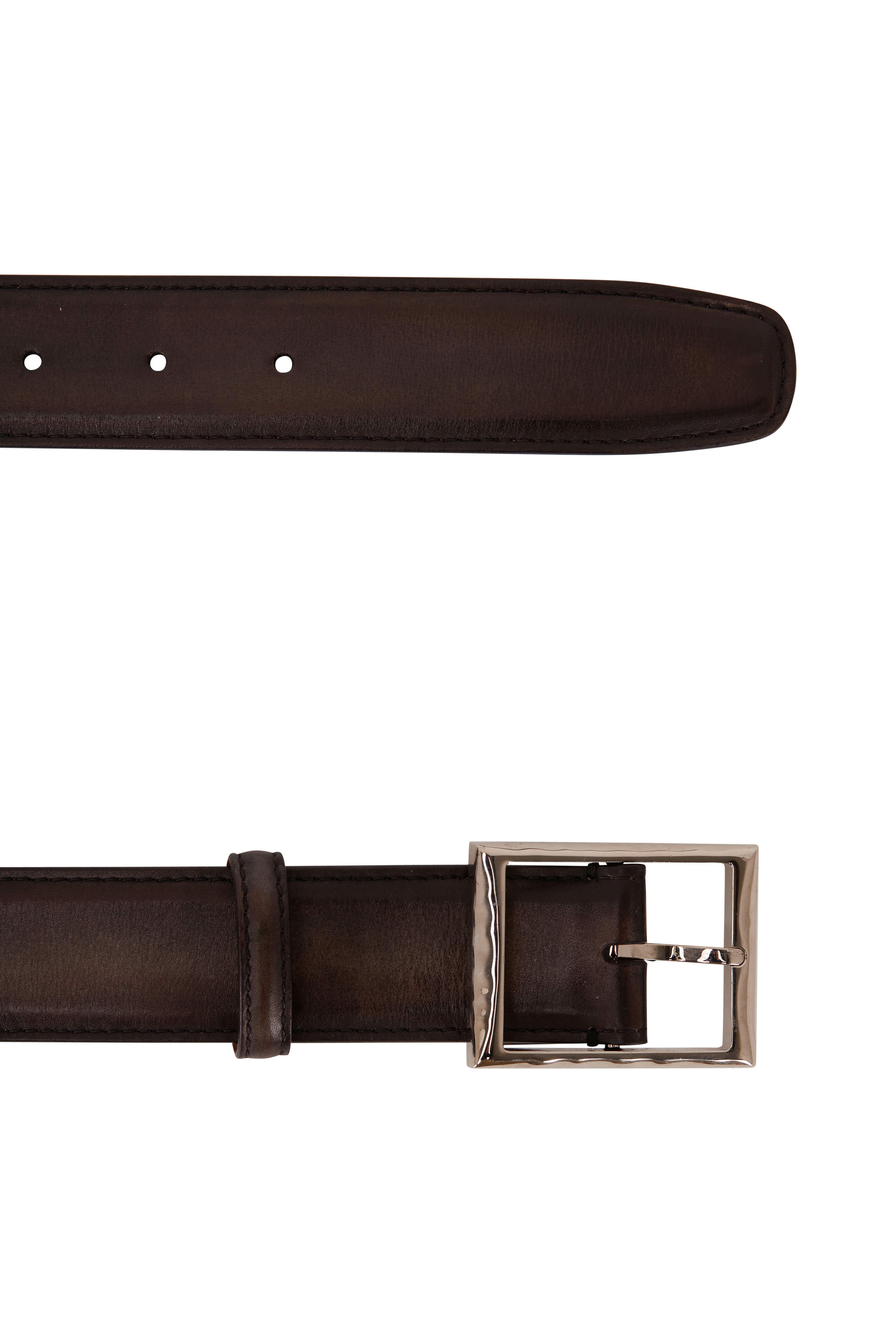 Berluti - Classic Ice Brown Leather Belt | Mitchell Stores