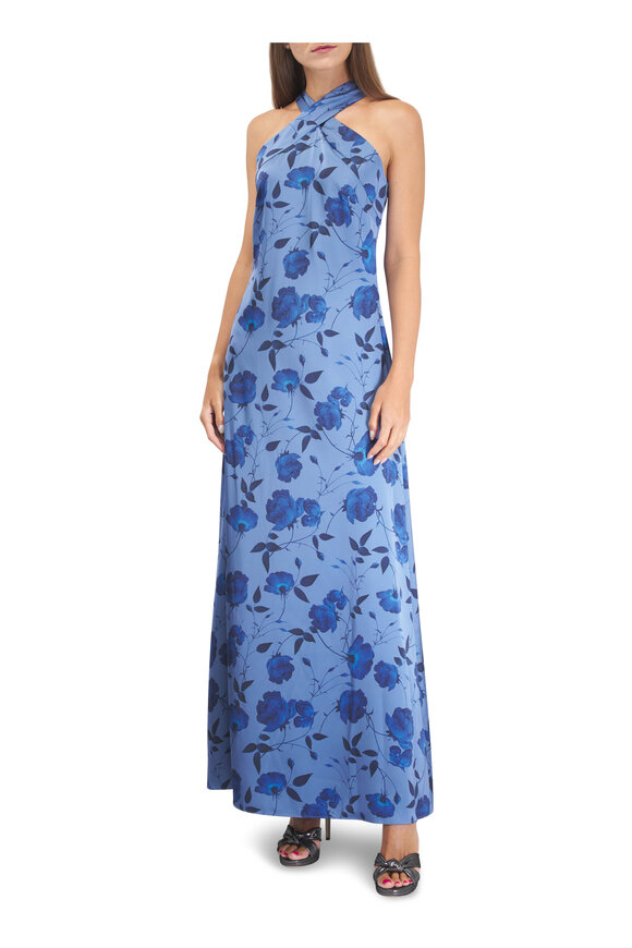 Herve Leger - Elisha Classic Blue Flounce Hem Bandage Dress