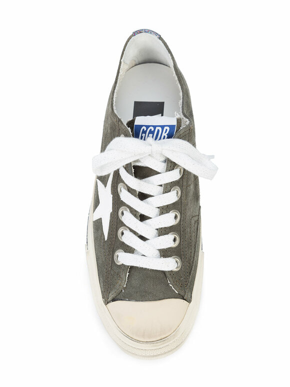 Golden Goose - Women's V-Star Military Green Suede Sneaker