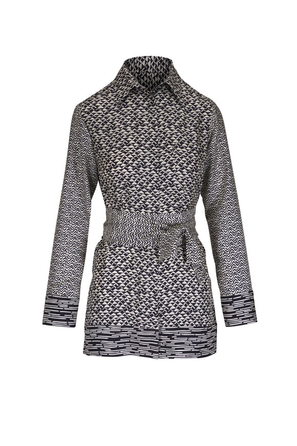 Akris - Black Long Sleeve Silk Tunic | Mitchell Stores
