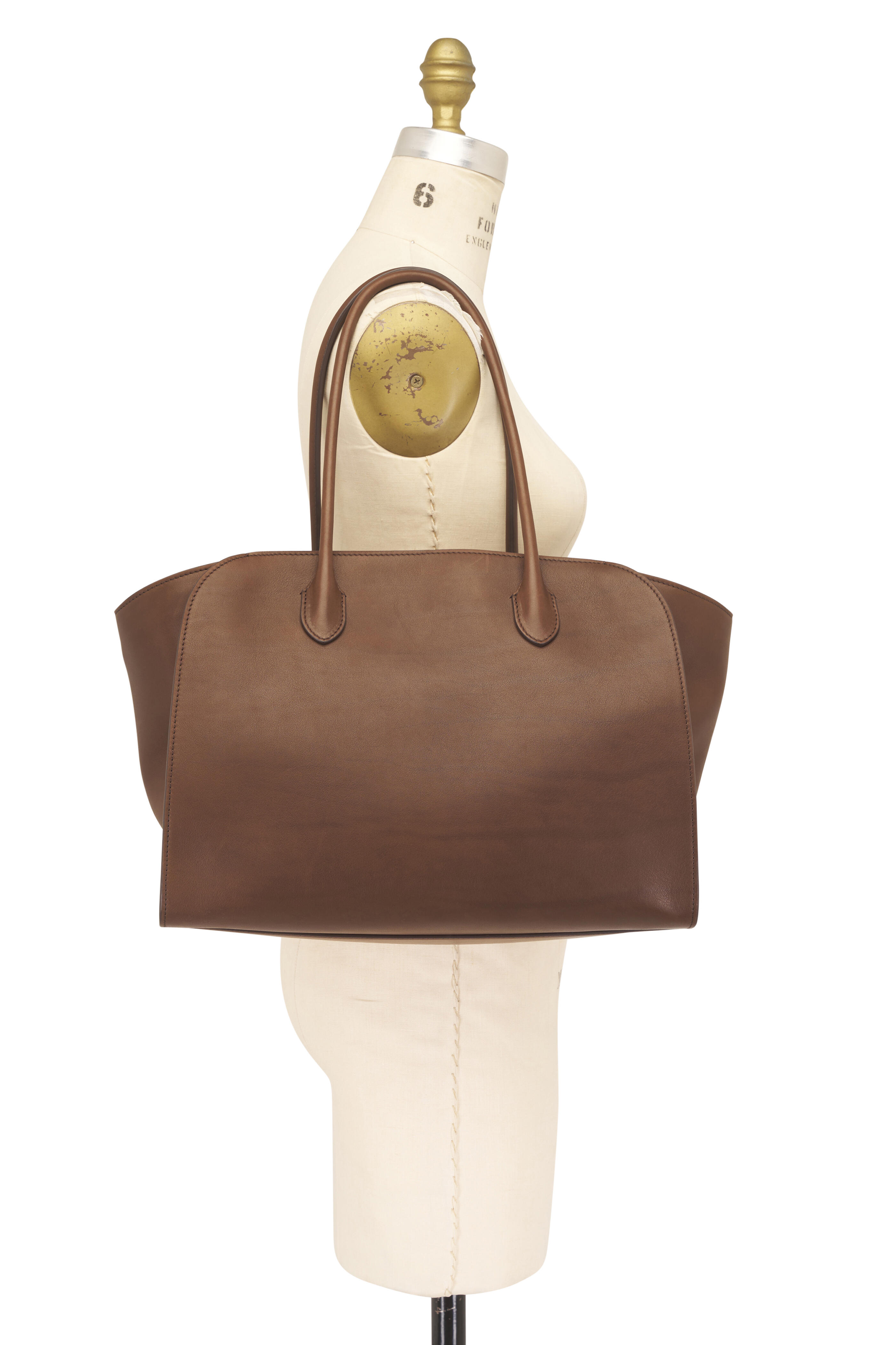 The Row - Marlo 14 Deep Brown Leather Tote