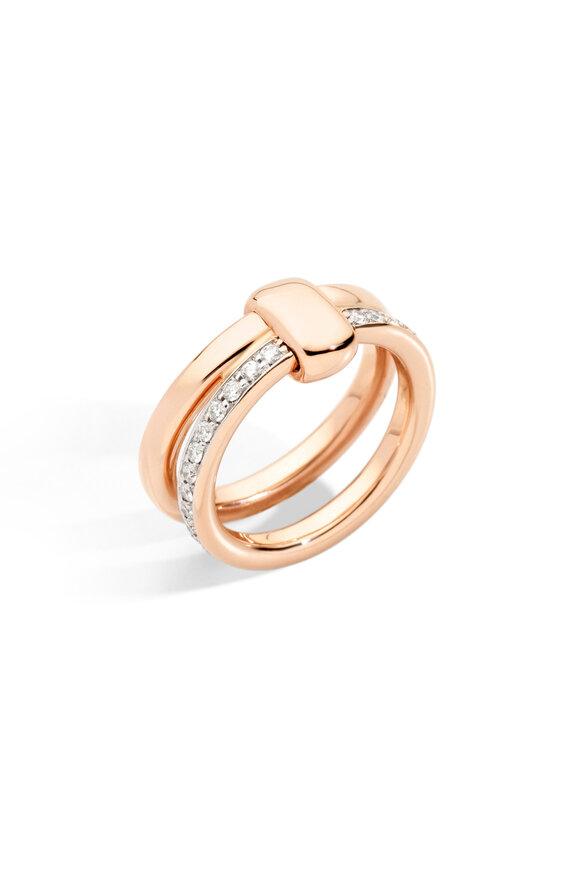 Pomellato 18k Rose Gold Diamond Together Ring - view 2