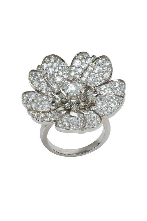 Nam Cho - Palladium White Gold Rose-Cut White Diamond Ring