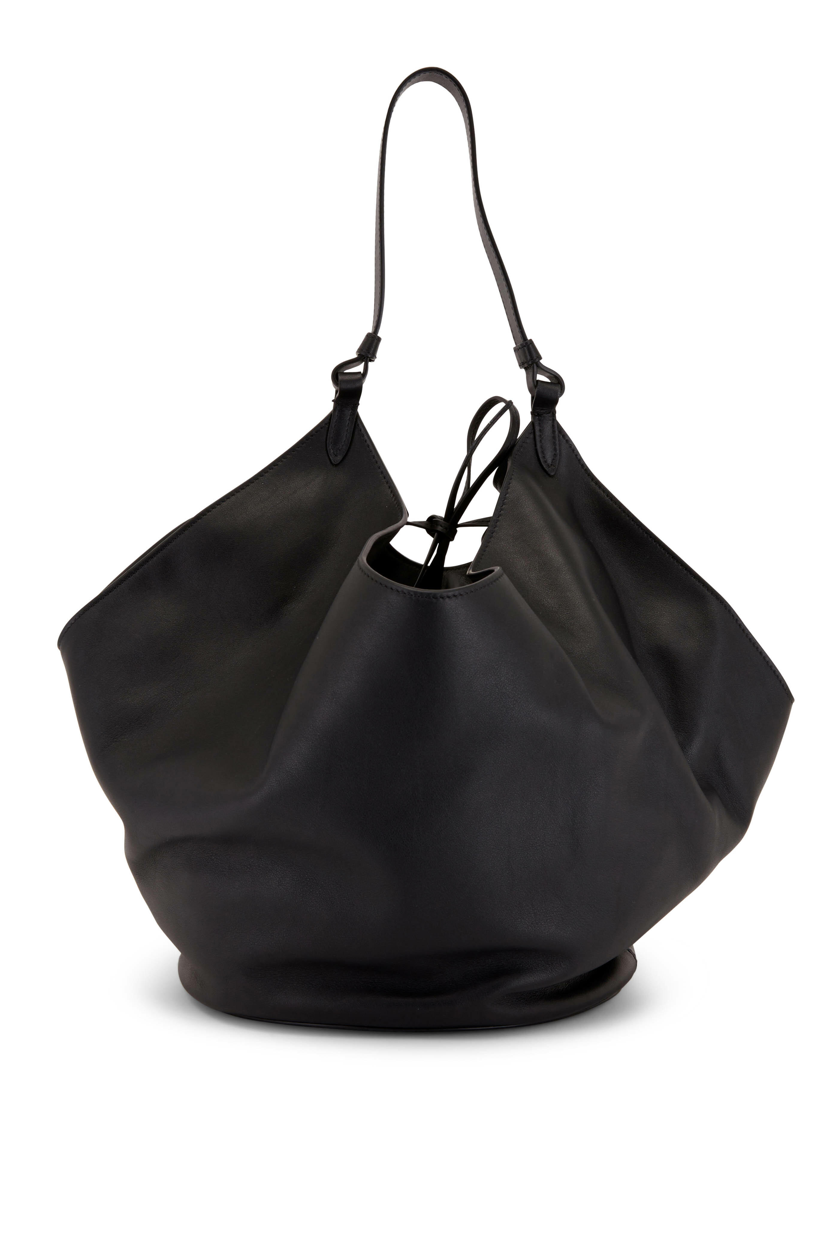 Joni Shoulder Bag in Veg Tanned Leather - Black – HOBO