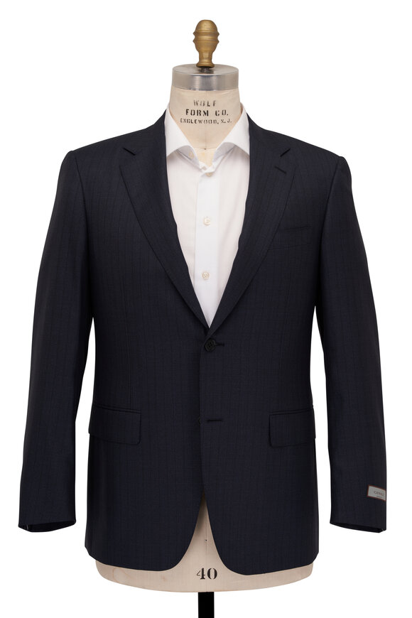 Canali - Siena Navy Tonal Pinstriped Wool Suit 