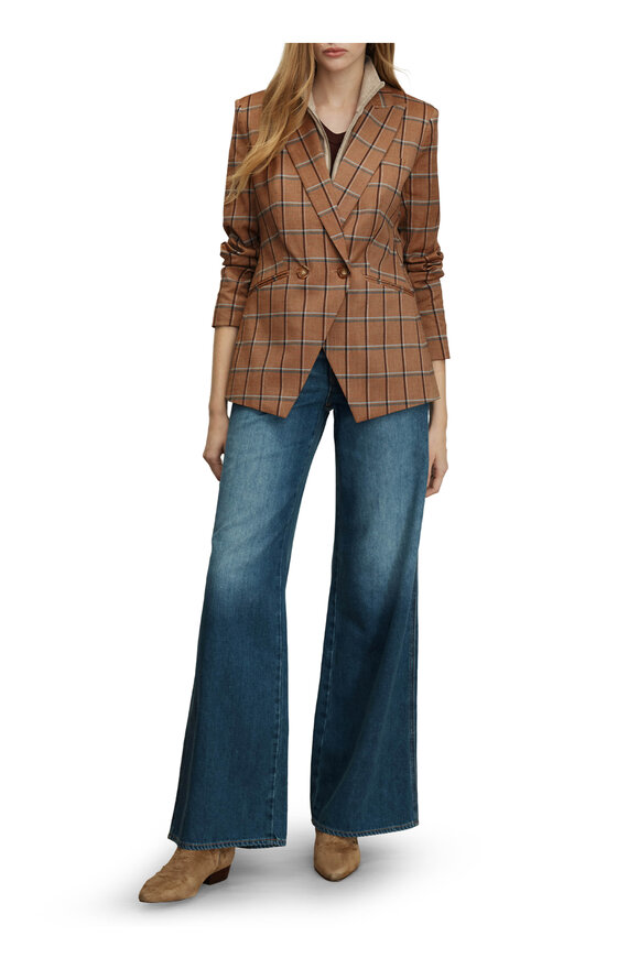 Veronica Beard Rickie Ochre Multicolor Plaid Dickey Jacket - view 2