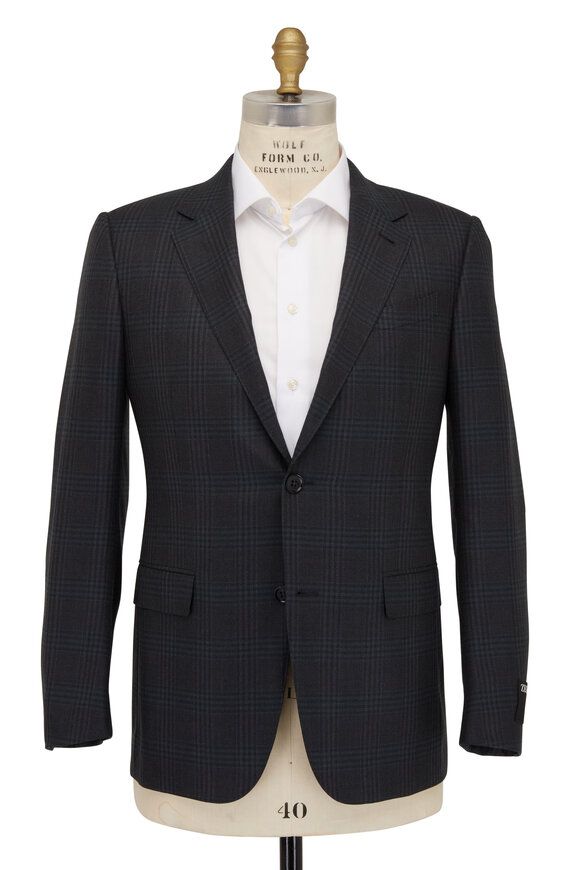 Zegna - Dark Green Plaid Wool Sportcoat