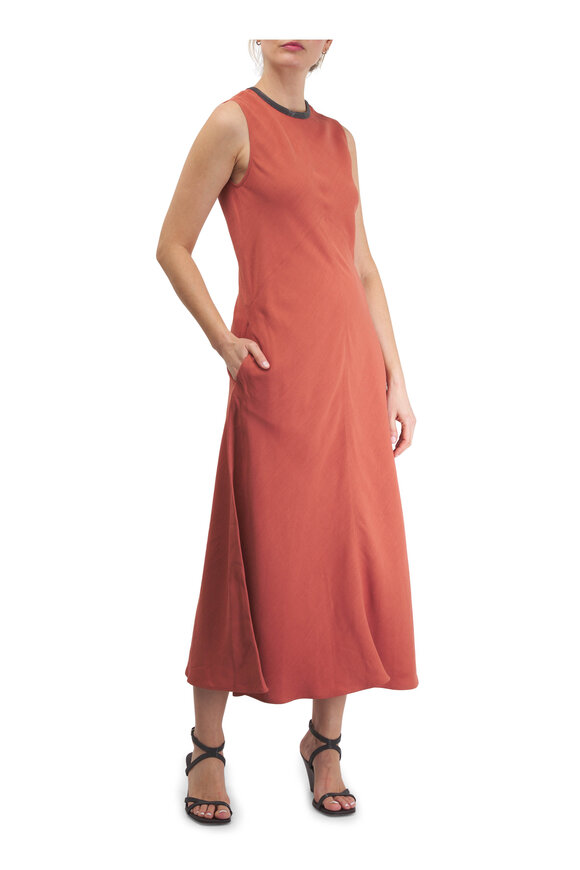 クレープ★プリーツ★Vネック★ワンピース★ VICTORIA BECKHAM Victoria Beckham - Red Crêpe V-Neckline Wrap Dress
