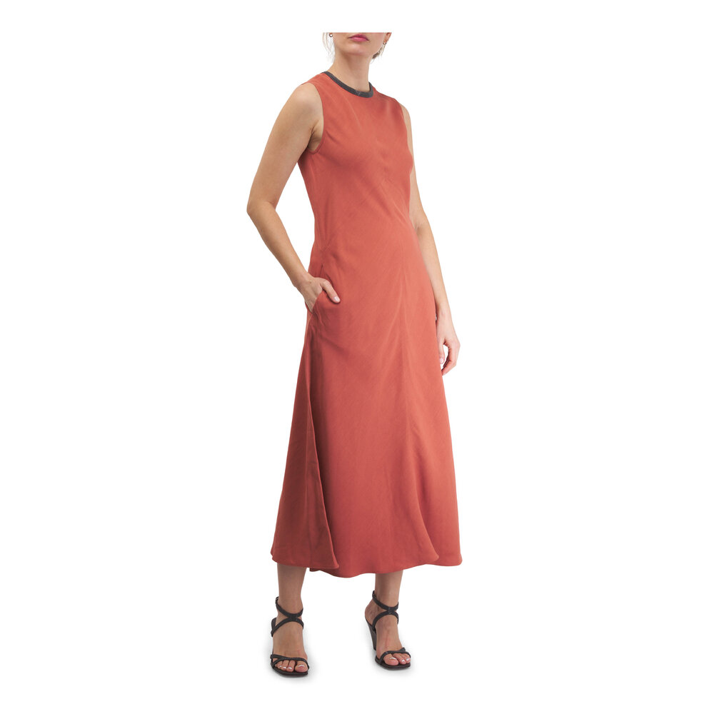 Brunello Cucinelli - Tangerine Twill Dress | Mitchell Stores