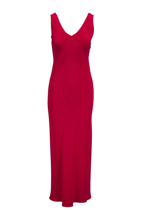 Peter Cohen Red 4-Ply Silk Maxi Dress