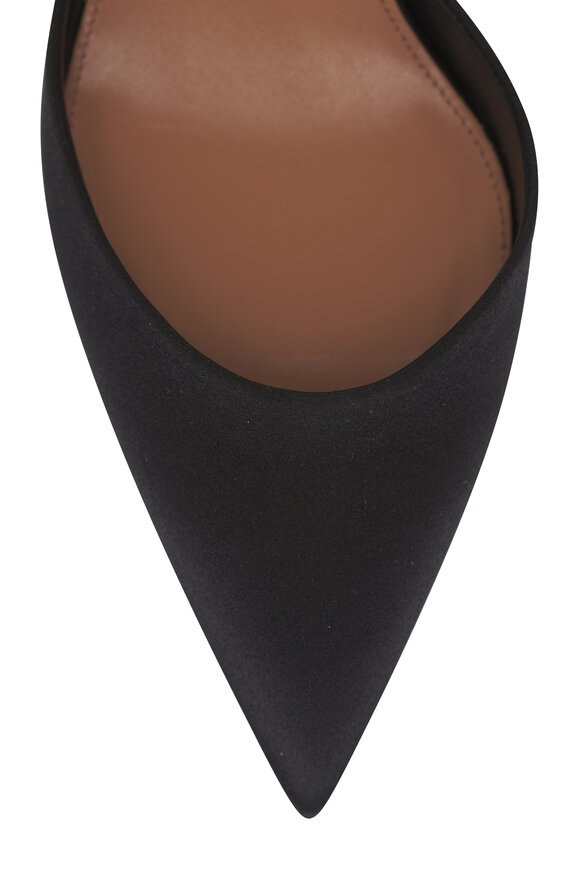 Aquazzura Luce Black Satin Pump, 65mm - view 5
