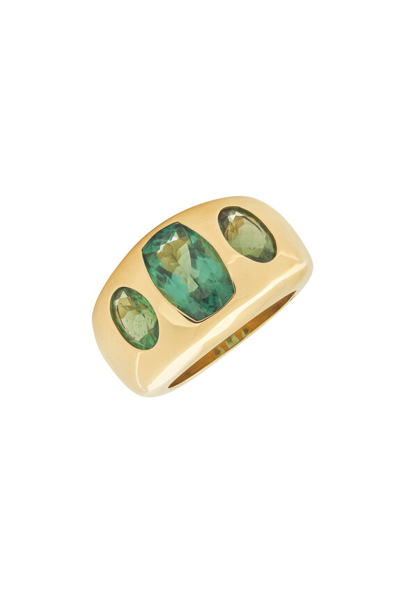 Claudia Mae 14k Yellow Gold Tourmaline Chunky Nomad Ring