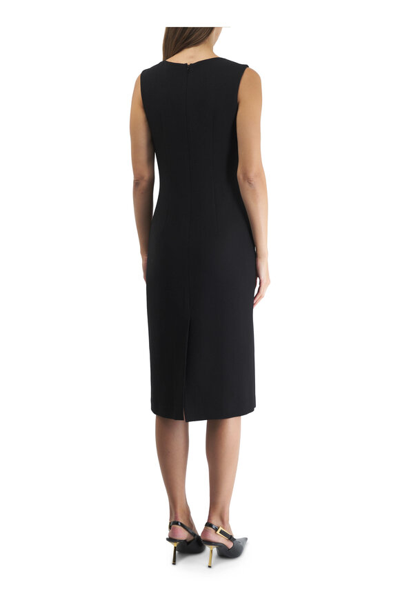 Kiton - Black Crepe Sleeveless Sheath Dress 