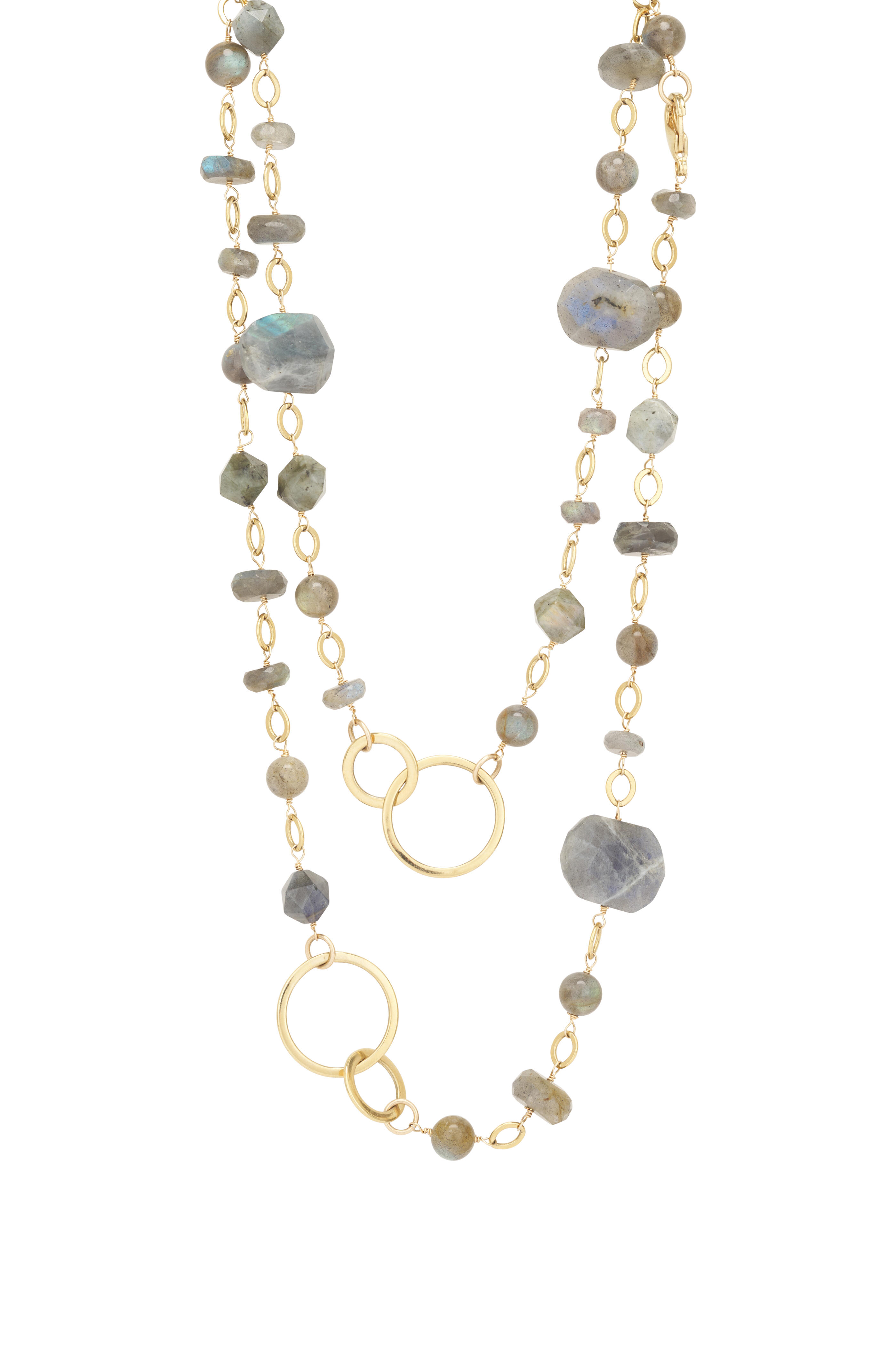 Cristina V. - Long Hand Linked Labradorite Necklace