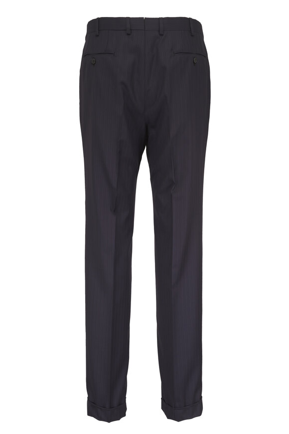 Brioni Navy Tonal Soft Stripe Wool Suit - view 5