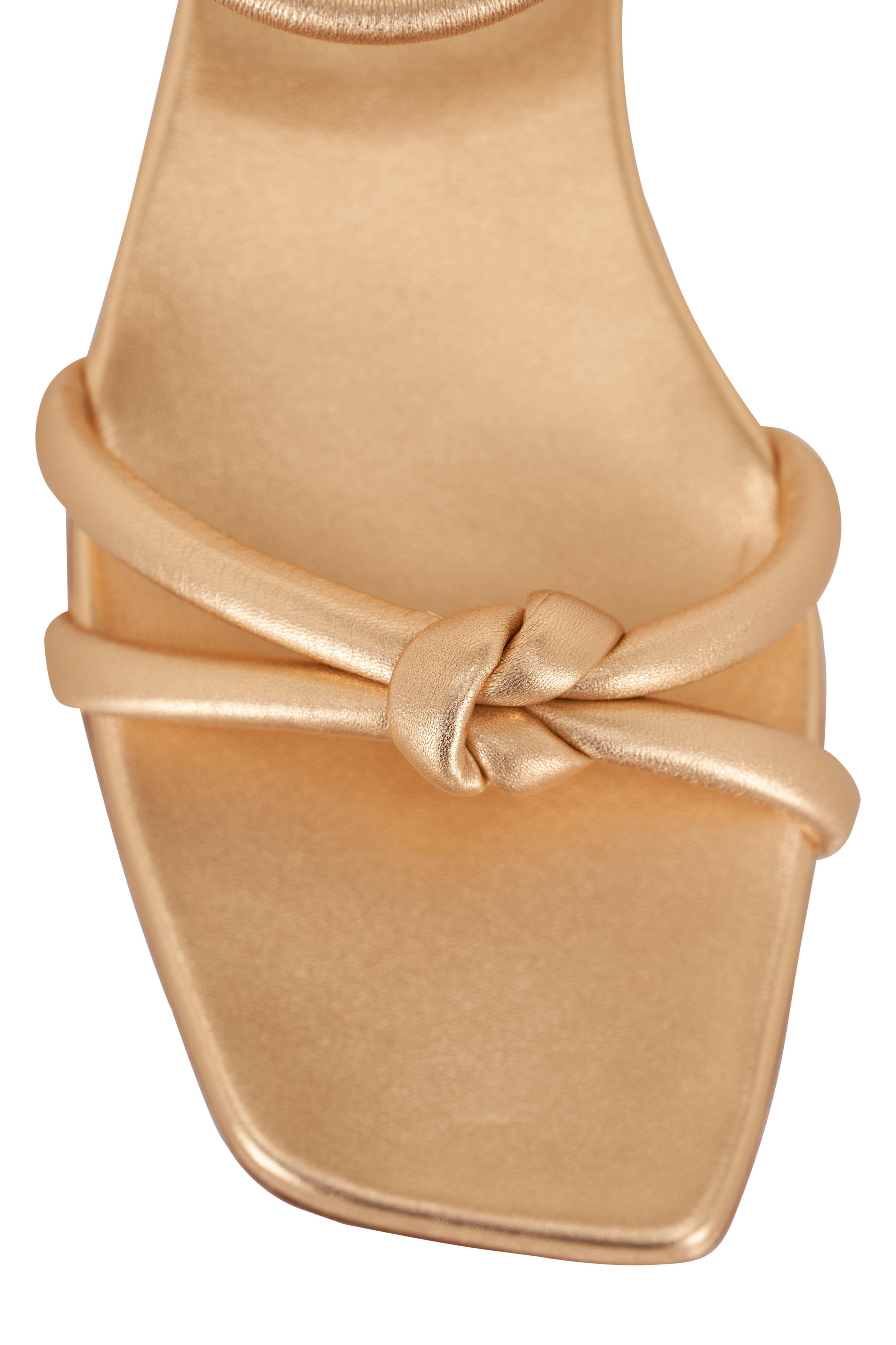 Gianvito Rossi - Juno Gold Mekong Knot Leather Sandal