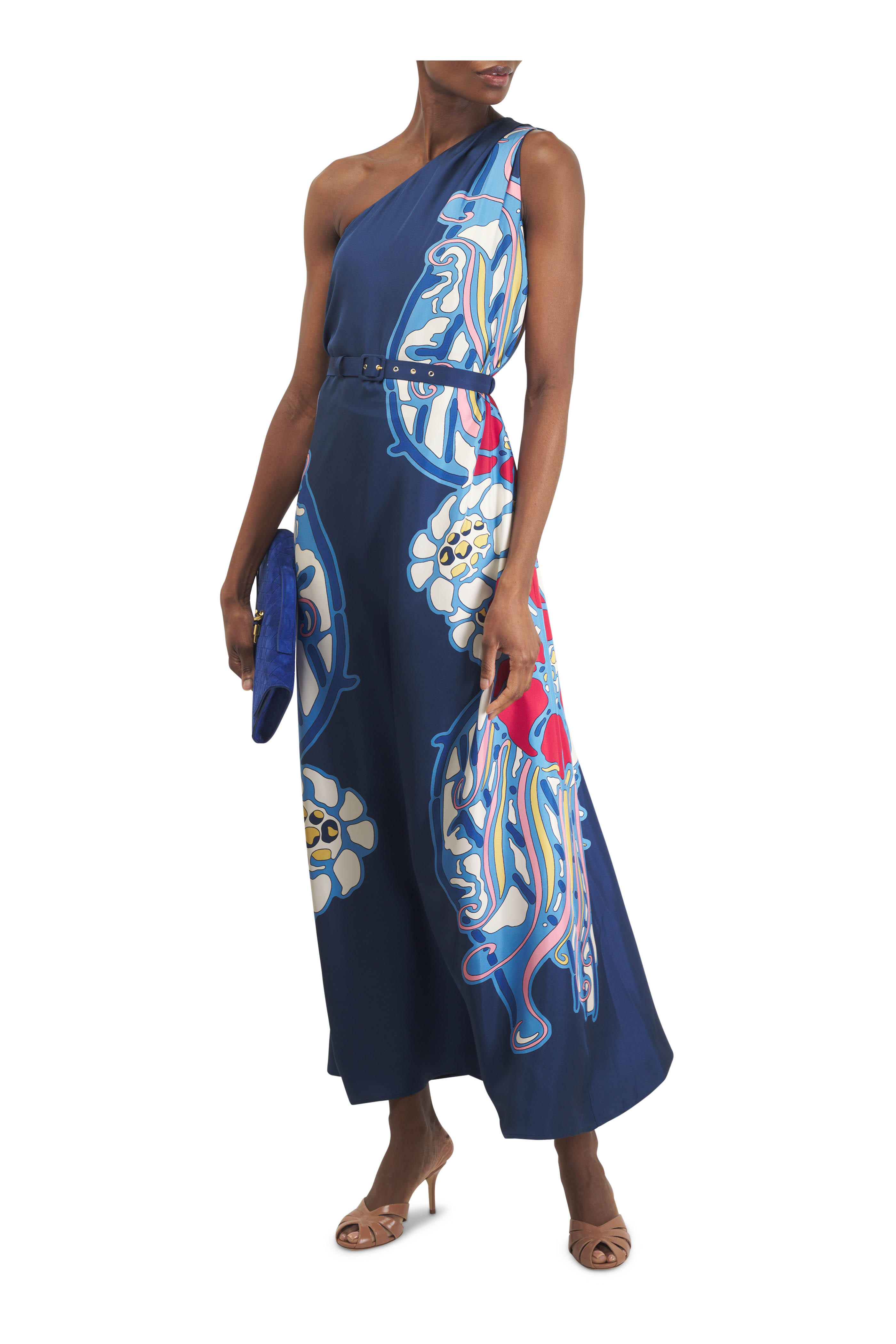La DoubleJ - Roy Blue Lemuria Print Silk Dress