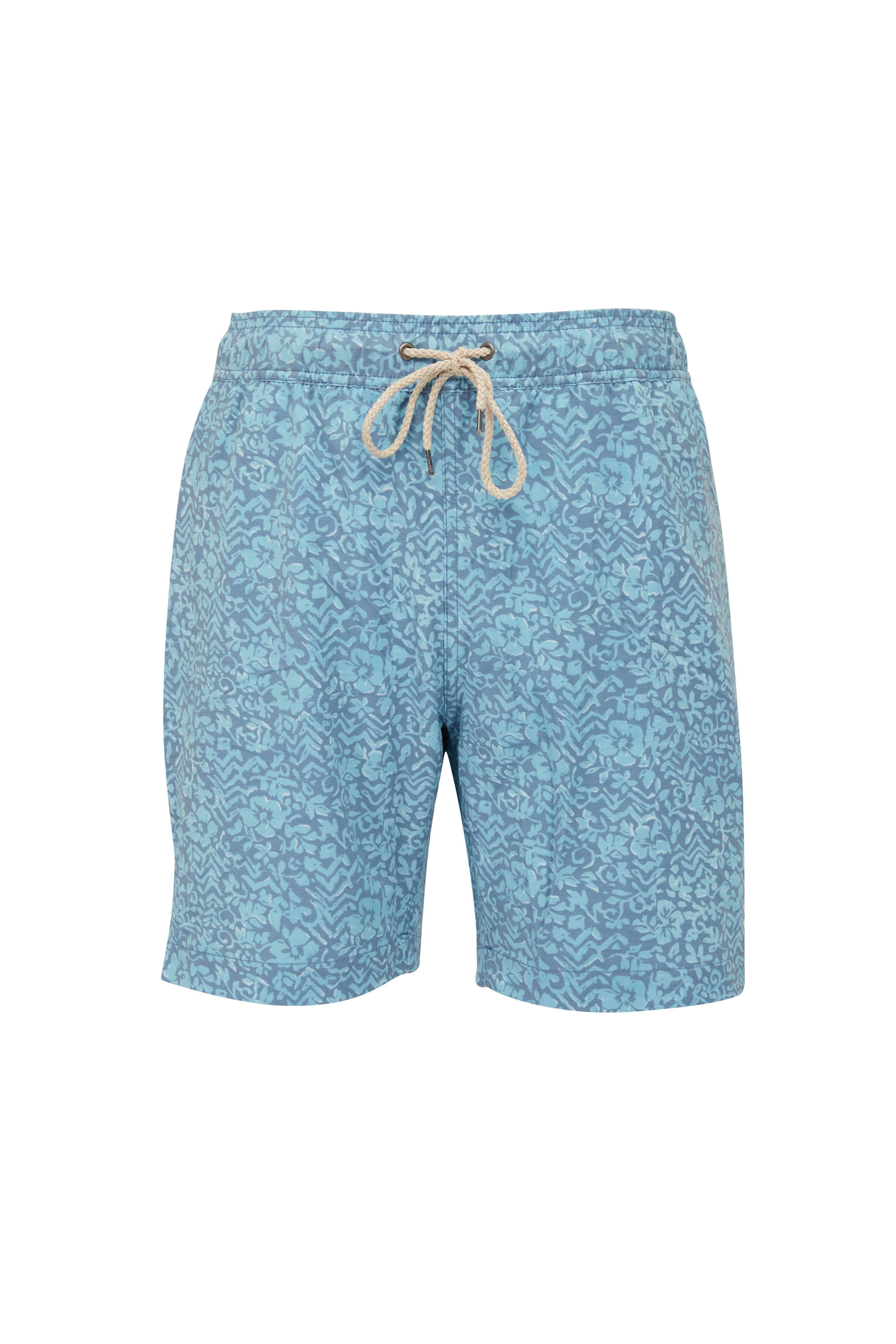 Faherty Brand - Beacon Teal Floral Swim Trunks | Mitchell Stores