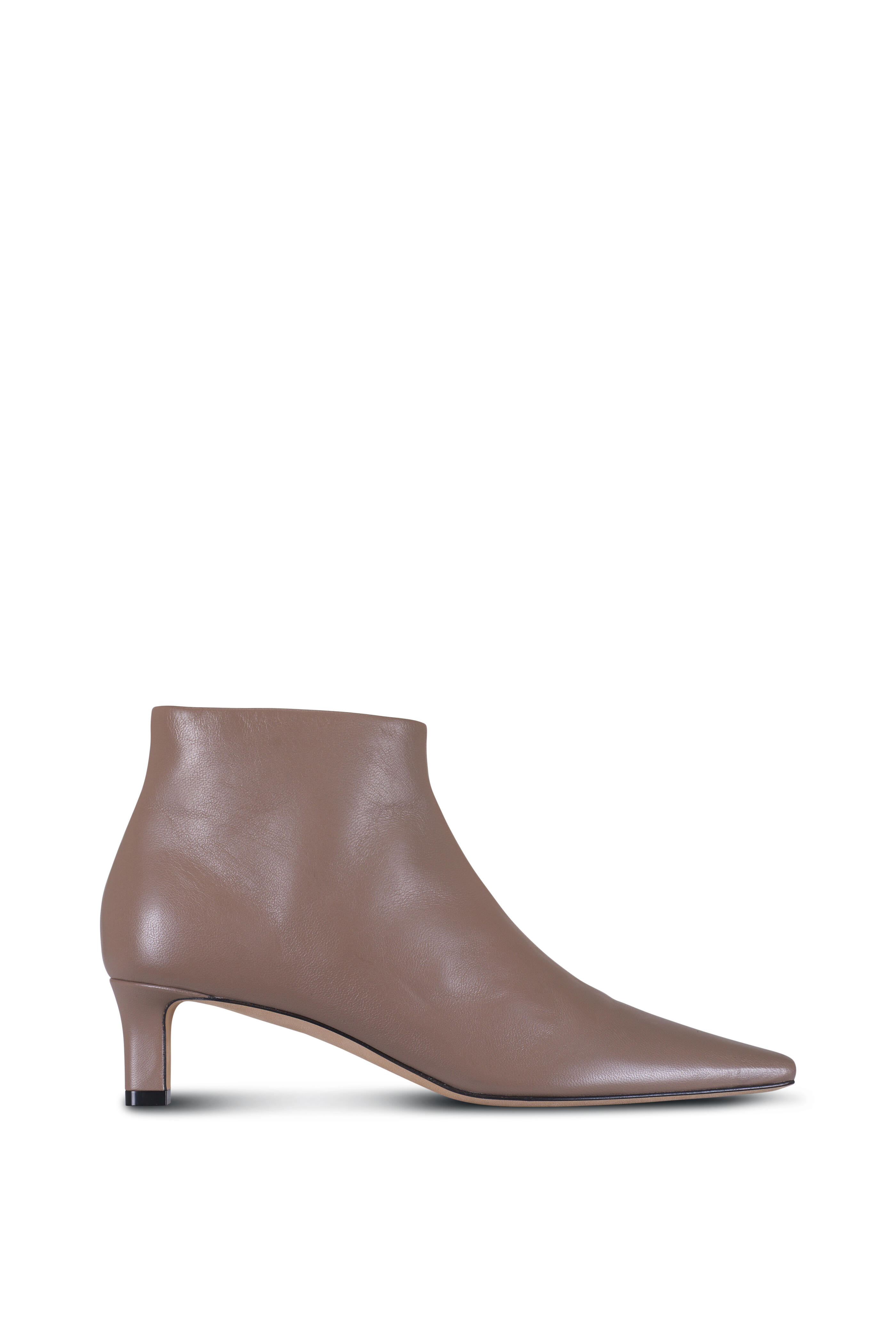 The Row - Carla Beige Gray Leather Boot, 45mm