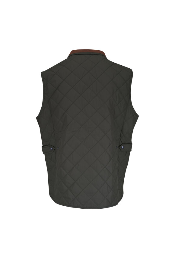 Peter Millar Essex Dark Olive Quilted Vest - view 6