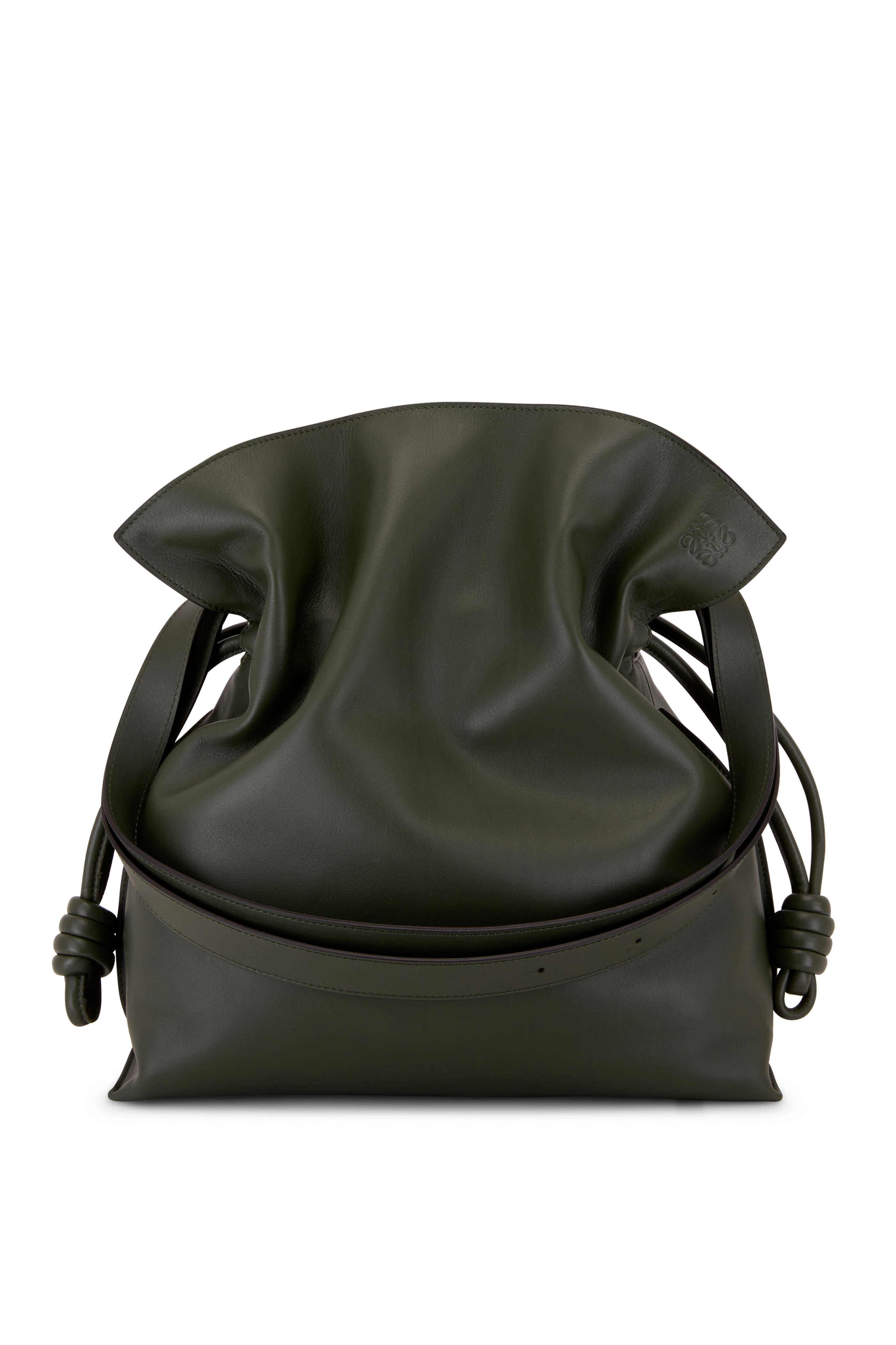 ショルダーバッグ・ポシェット LOEWE KHAKI NAPPA LEATHER LARGE FLAMENCO SHOULDER BAG Loewe Khaki Nappa Leather Large Flamenco Shoulder Bag in