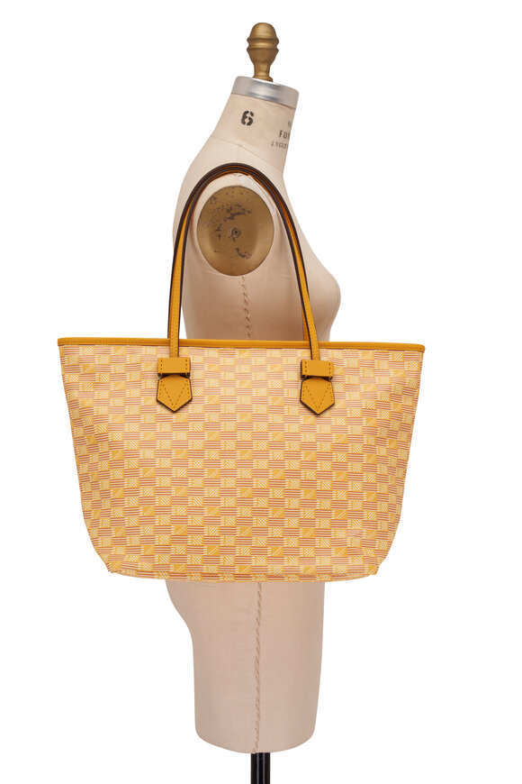 Moreau Paris - Medium Saint Tropez Yellow Monogram Zip Tote