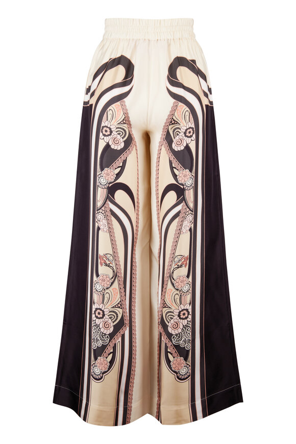 La DoubleJ Ambrosia Placée Print Silk Twill Palazzo Pant - view 3