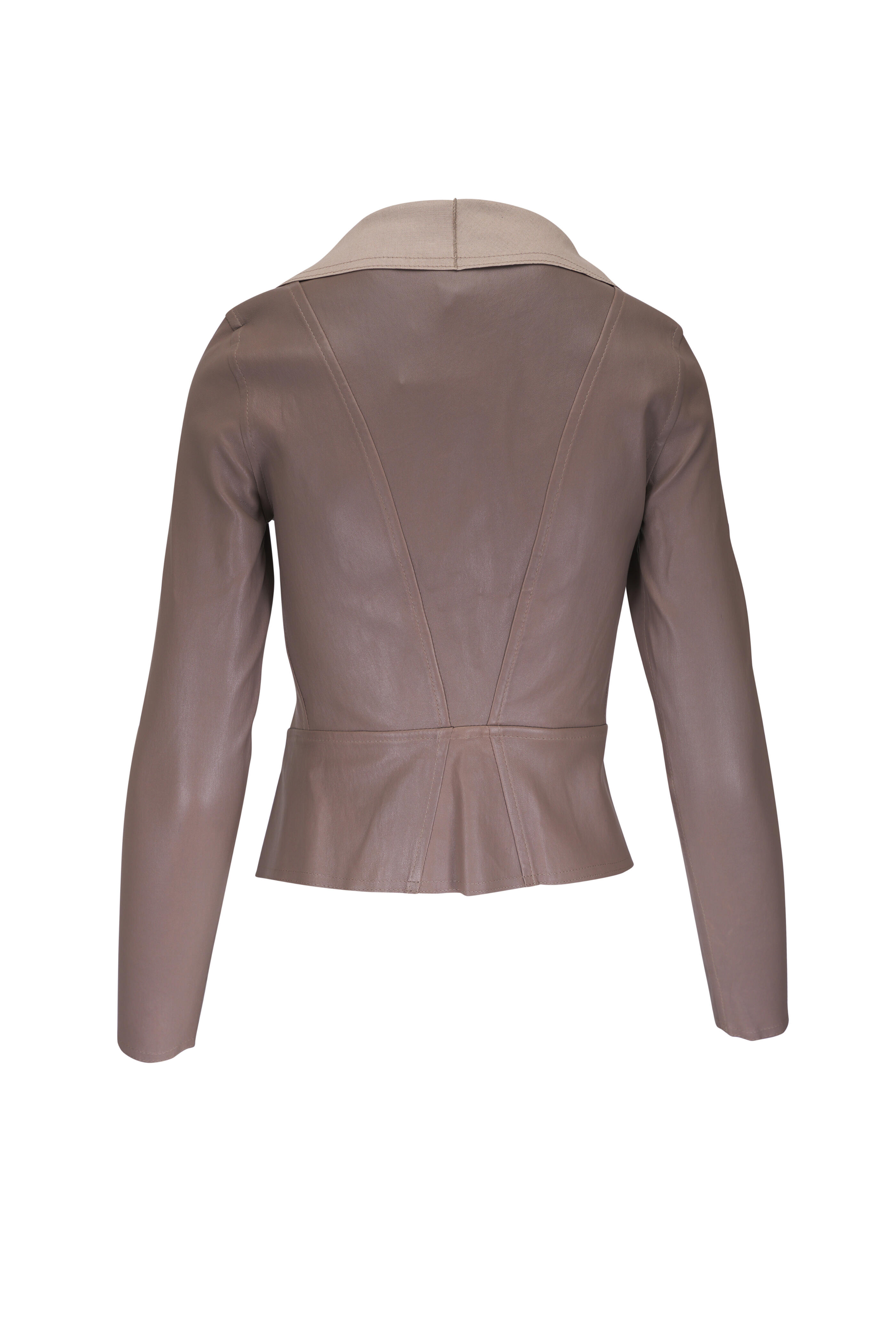 KZ_K Studio - Drape Sand Leather Jacket | Mitchell Stores