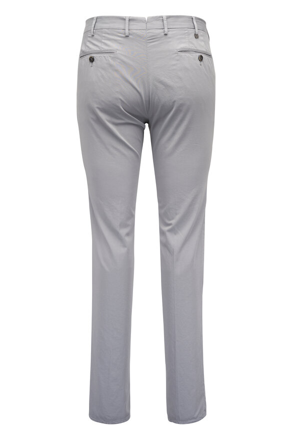 PT Torino Light Gray Cotton &Silk Flat Front Chino - view 3