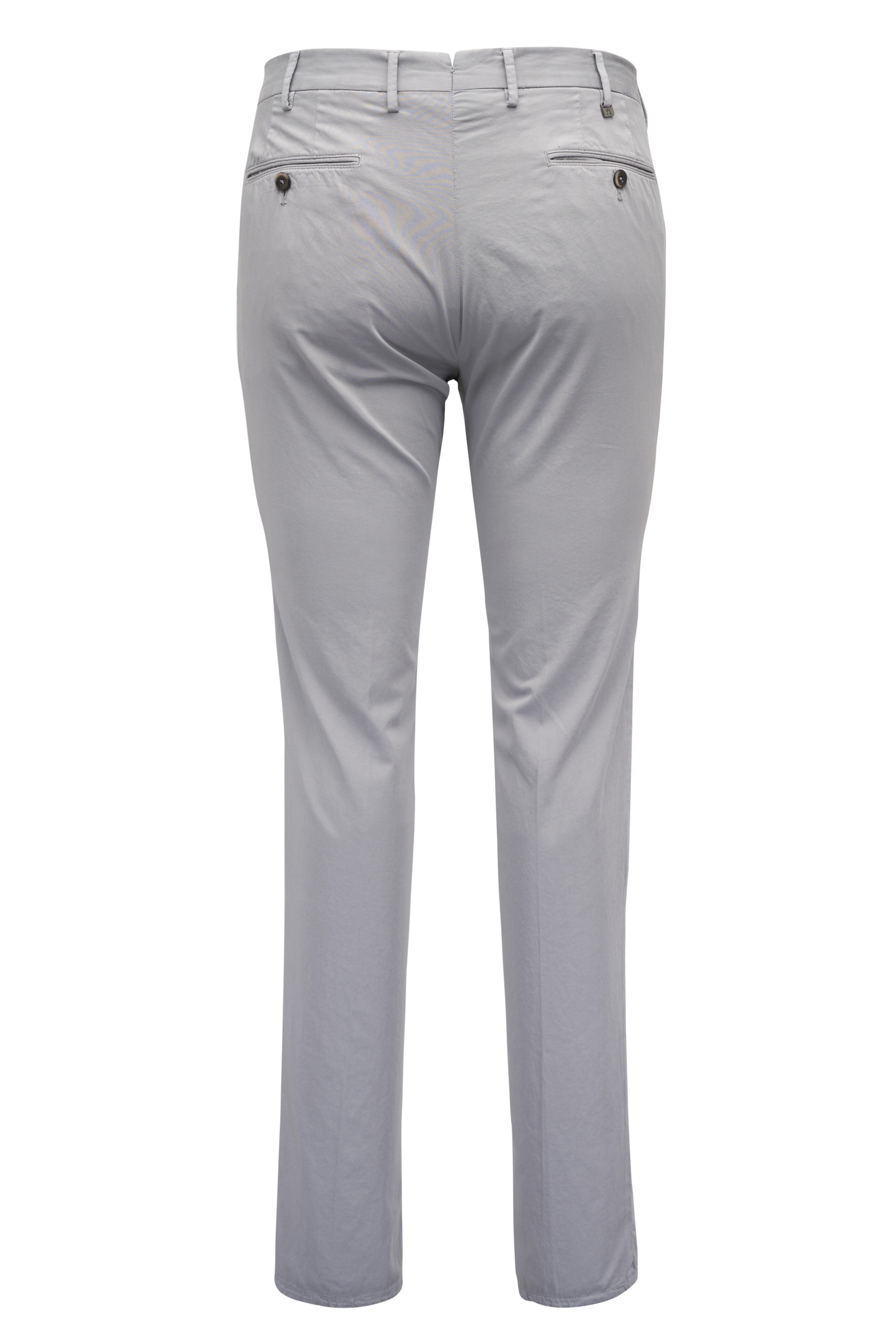 PT Torino - Light Gray Cotton &Silk Flat Front Chino