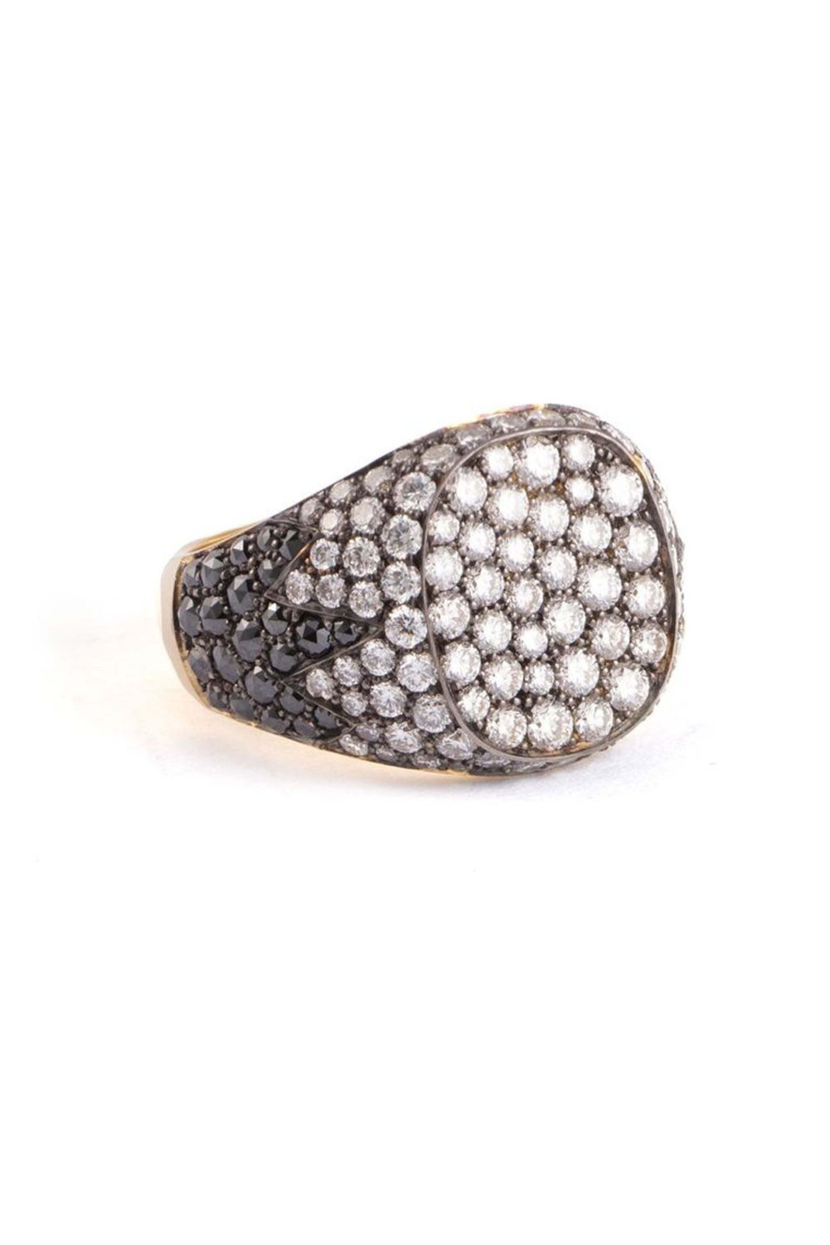 Sylva & Cie - Black and White Diamond Ghetto Chic Ring