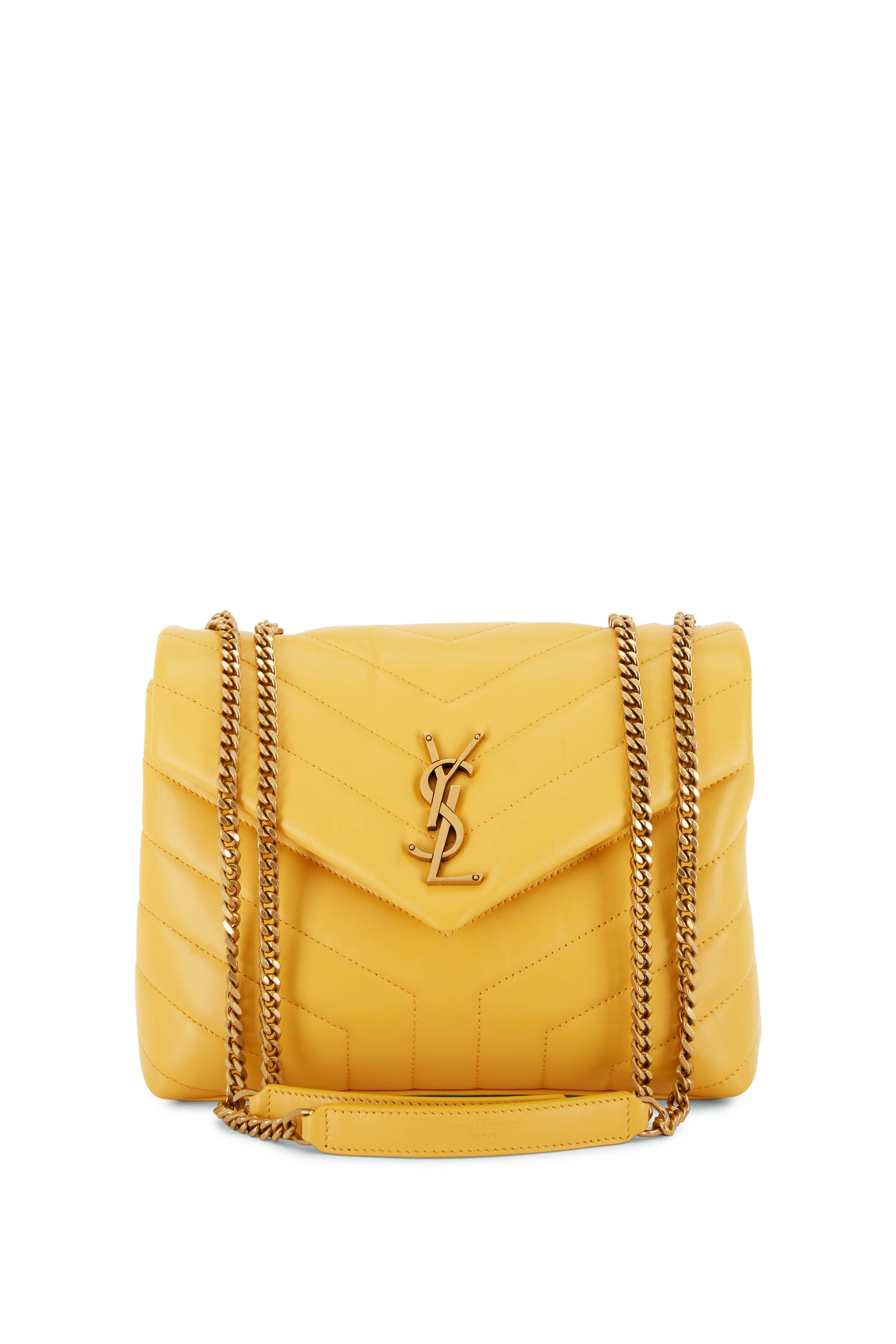 Yellow Saint Laurent Small Loulou Shoulder bag