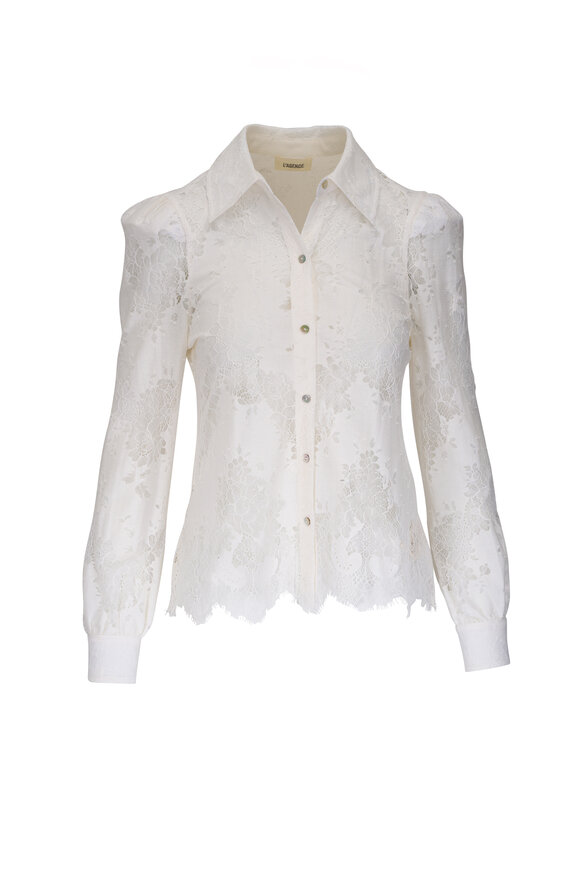 L'Agence - Jenica White Lace Blouse 