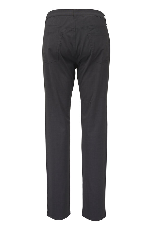 Maurizio Baldassari Charcoal Gray Wool Five Pocket Pant - view 3