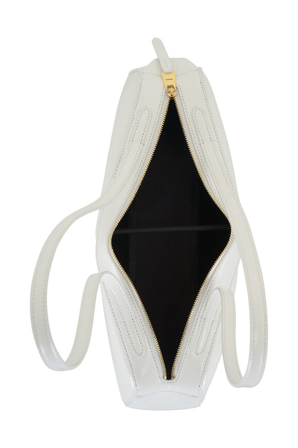 Khaite - Simona Optic White Leather Shoulder Bag